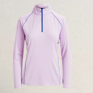 Ralph Lauren Recycled Airflow-ls 1/4ziRlx Golf Lavender Long Sleeve Top Sz M